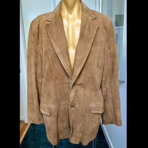 VINTAGE 1970s SWAGGER MENS GENUINE SUEDE LEATHER BLAZER SPORT COAT JACKET 46L